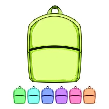 Bag backpack cartoon vector graphic Stock Illustration