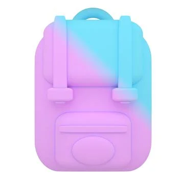 Bag backpack school education icon 3d render illustration. Stock Illustration