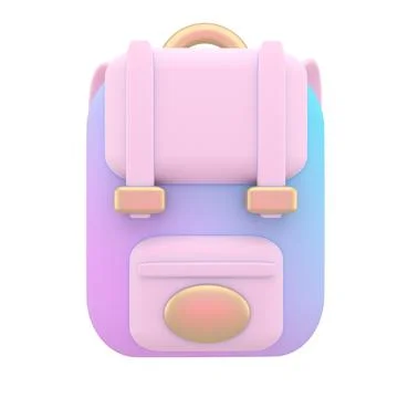 Bag backpack school education icon 3d render illustration. Stock Illustration