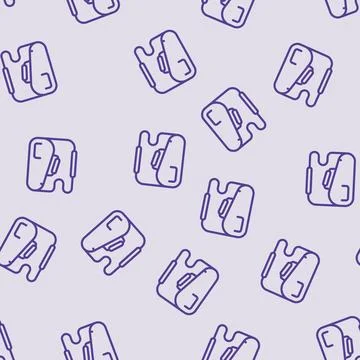 Bag badminton line vector seamless pattern Stock Illustration