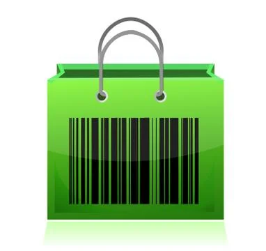 Bag with barcode illustration design over white Stock-Illustration