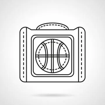 Bag for basketball flat line vector icon Stock Illustration