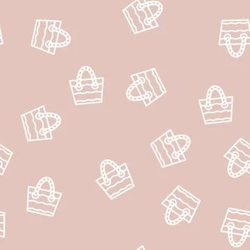 Bag beach line vector seamless pattern Illustrazione stock