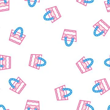 Bag beach vector seamless pattern Stock Illustration