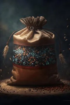 Bag of beans Stock Illustration