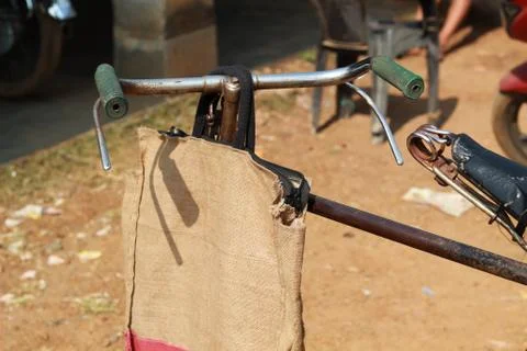 Bag on bicycle Foto stock