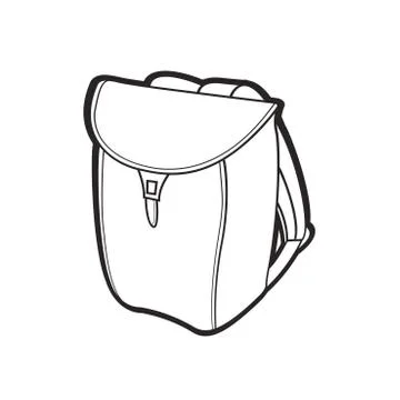 Bag in black outline Stock Illustration