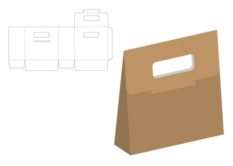 Bag Box Cutting Template Иллюстрация