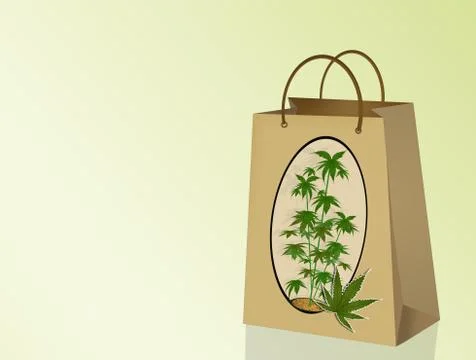Bag with cannabis products Stock Illustration