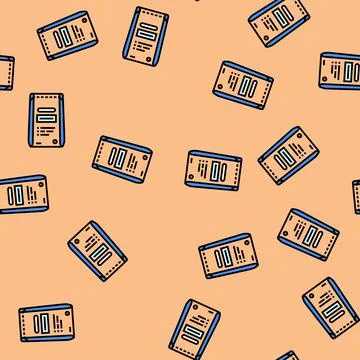 Bag cement concrete vector seamless pattern Stock Illustration