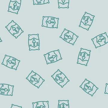 Bag cement line vector seamless pattern Stock Illustration