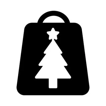 Bag with christmas tree vector icon. Stockillustratie