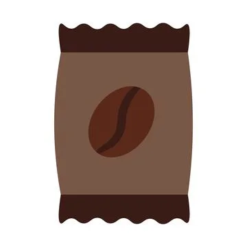 Bag of coffee beans in solid cartoon style イラスト素材