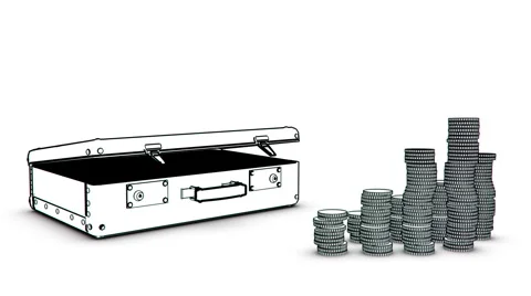 Bag with coins 스톡 동영상 2781920