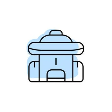 Bag with color shadow vector icon in adventure set Stock Illustration