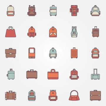 Bag colorful icons Stock Illustration