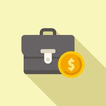 Bag compensation icon flat vector. Work business Stock Illustration