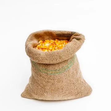Bag of corn kernels Stock Photos