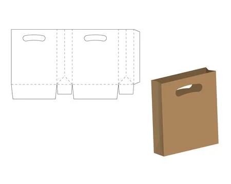 Bag cutout design with a handle Illustration