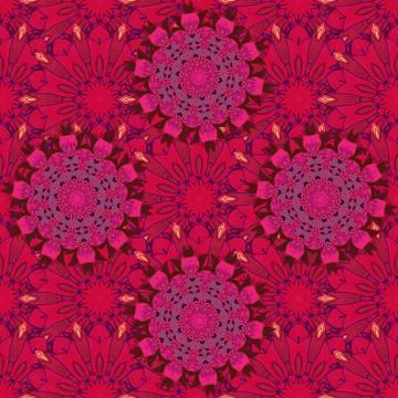 Bag design. Hand-drawn vector mandala with colored abstract pattern on a red, pu Illustrazione stock