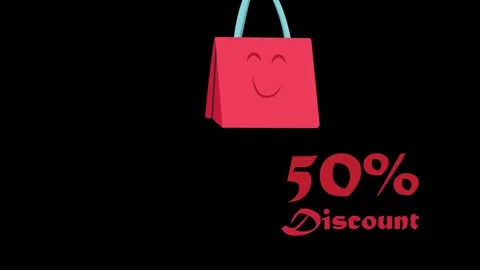 Bag Discount 2d Animation Video. Stock Footage 277077079