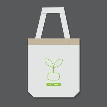 Bag eco flat design. Stock Illustration