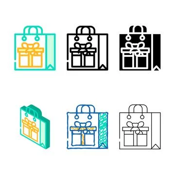 Bag edition package gift color icon vector Stock Illustration