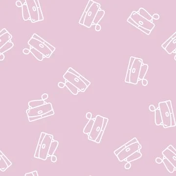 Bag female accessory line vector seamless pattern Illustrazione stock