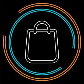 Bag flat icon - vector shopping bag. Stock Illustration