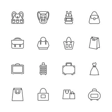 Bag - Flat Vector Icons Stock Illustration