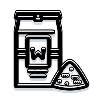 Bag of flour and pizza slice vector illustration イラスト素材