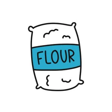 Bag of flour doodle icon, vector illustration Stock Illustration