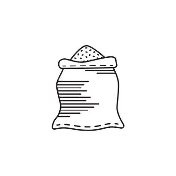 Bag with flour Stock Illustration