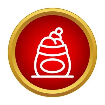 Bag of flour ingredients simple red icon design Stock Illustration
