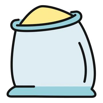 Bag of flour or grain concept drawing Stock Illustration