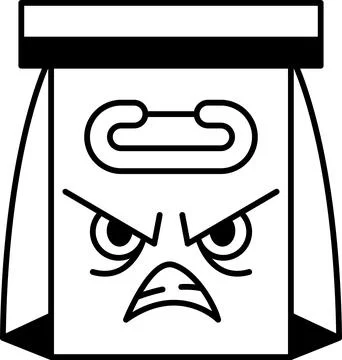 A bag with a frowning face on it Illustration