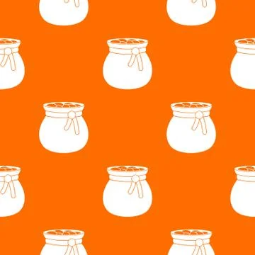 Bag full of gold coins pattern seamless Stock Illustration