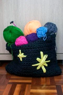 Bag full os wool Stock Photos