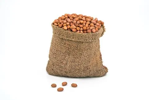 Bag full of peanuts 스톡 사진