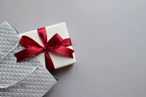 Bag with a gift box Stock Photos