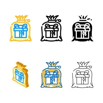 Bag gift color icon vector multistyle Illustrazione stock