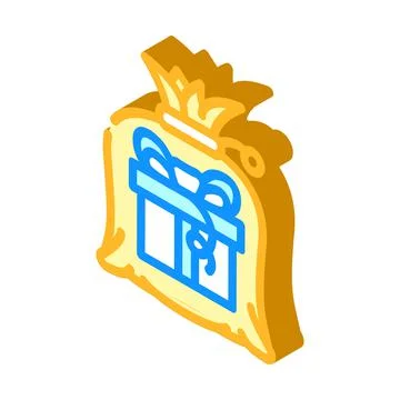 Bag gift isometric icon vector illustration Stock Illustration