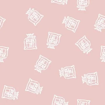 Bag gift line vector seamless pattern Stock-Illustration