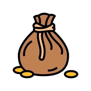Bag of gold color icon vector illustration Stock Illustration