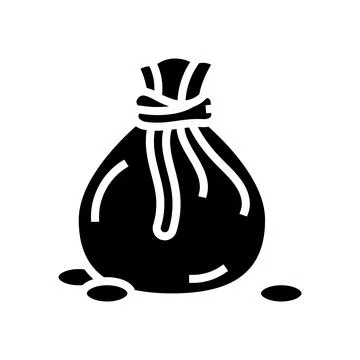 Bag of gold glyph icon vector illustration Stock Illustration