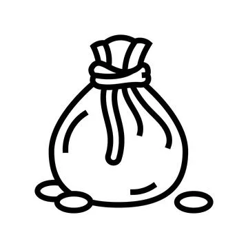 Bag of gold line icon vector illustration Stock Illustration