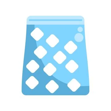 Bag of ice cubes refreshing cold beverage concept Stock Illustration
