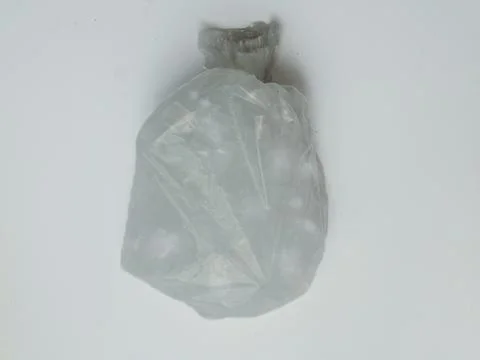 Bag of Ice Cubes on a white background Stock Photos