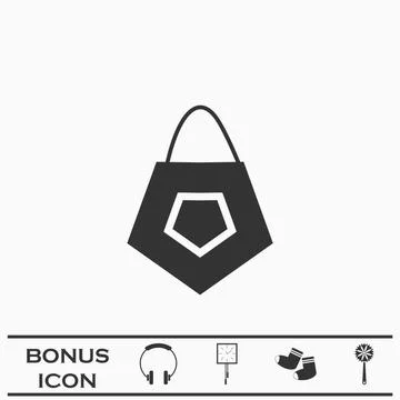Bag icon flat. Stock Illustration