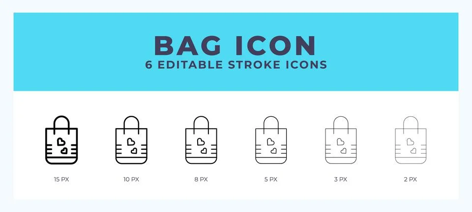 Bag icon illustration vector with editable stroke. Stock Illustration